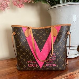 Louis Vuitton limited edition pink monogram V Neverfull MM